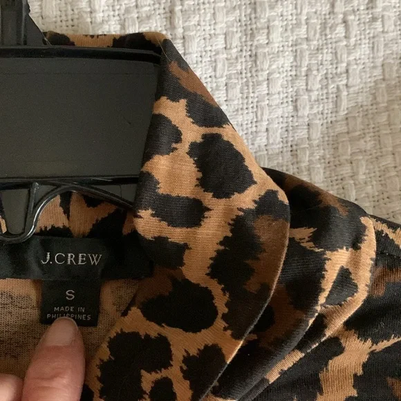 EUC J.Crew tissue turtleneck leopard print sz small - Picture 3 of 6